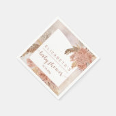 Boho Pampas Grass | Hydrangeas Girl Baby Dusche Serviette (Ecke)