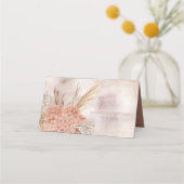 Boho Pampas Grass | Hydrangeas-Stelle mit getrockn Platzkarte (Rückseite)