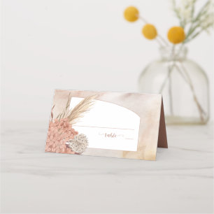 Boho Pampas Grass Hydrangeas-Stelle mit getrockn Platzkarte