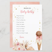 Boho Pampas Grass Ice Creme Gebete für Baby-Zeiche (Vorne/Hinten)