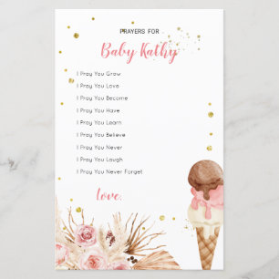 Boho Pampas Grass Ice Creme Gebete für Baby-Zeiche