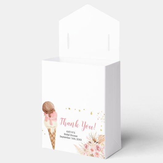 Boho Pampas Grass Ice Creme Party Geschenkschachtel (Geöffnet)