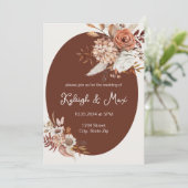 Boho Pampas Grass Invitation – Neutral Florals Einladung (Stehend Vorderseite)