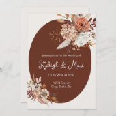 Boho Pampas Grass Invitation – Neutral Florals Einladung (Vorne/Hinten)