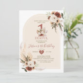 Boho Pampas Grass ist nicht ihr einsamer Geburtsta Einladung (Stehend Vorderseite)