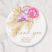 Boho pampas grass - Kinderdusche danke Geschenkanhänger (Vorderseite)