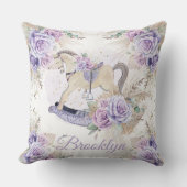 Boho Pampas Grass Lila Blumenrockpferd Kissen (Vorderseite)