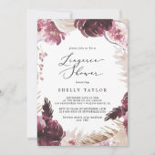 Boho Pampas Grass Lingerie Dusche Einladung (Vorderseite)