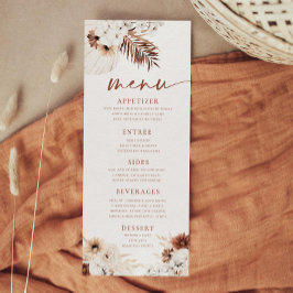 Boho Pampas Grass Menu Menükarte