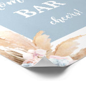 Boho Pampas Grass Mimosa Bar Boy-Zeichen Poster (Ecke)