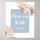 Boho Pampas Grass Mimosa Bar Boy-Zeichen Poster (Vorne)