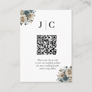 Boho Pampas Grass Minimalist QR Code Enclosure Begleitkarte