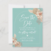 Boho Pampas Grass Mint Sage Save the Date (Vorderseite)