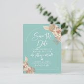Boho Pampas Grass Mint Sage Save the Date (Stehend Vorderseite)