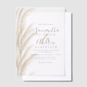 Boho Pampas Grass Moderne Bohemische Hochzeit Pergament Einladungen (Versetzt)