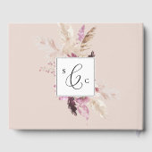 Boho Pampas Grass Monogram Back Wedding Gästebuch (Rückseite)