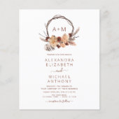 Boho Pampas Grass Monogram Wedding (Vorderseite)