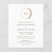 Boho Pampas Grass Monogram Wedding Einladung (Vorderseite)