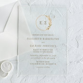 Boho Pampas Grass Monogram Wreath Wedding Acryleinladungen