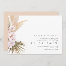Boho Pampas Grass Neuhochzeit Einladung
