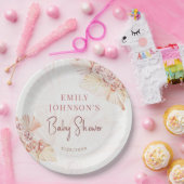 Boho Pampas Grass Neutral Baby Dusche Bohemisch Pappteller (Party)