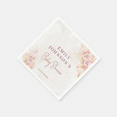 Boho Pampas Grass Neutral Baby Dusche Bohemisch Serviette (Ecke)