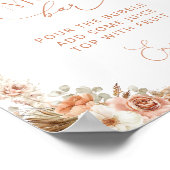 Boho Pampas Grass Neutral Baby Dusche Momosa Bar Poster (Ecke)