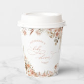 Boho Pampas Grass Neutral Baby Shooting Paper Cup Pappbecher (Vorderseite)