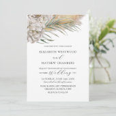Boho Pampas Grass & Neutral Floral Wedding Einladung (Stehend Vorderseite)