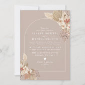 Boho Pampas Grass Neutrals Einladung zur Hochzeit (Vorderseite)
