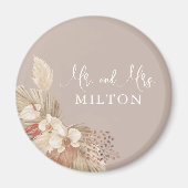Boho Pampas Grass Neutrals Hochzeit Magnet (Vorne)