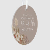 Boho Pampas Grass Neutrals Hochzeit Ornament (Vorderseite)