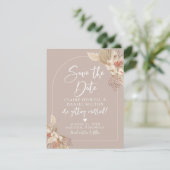 Boho Pampas Grass Neutrals Save the Date (Stehend Vorderseite)