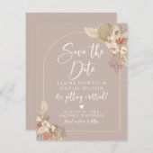 Boho Pampas Grass Neutrals Save the Date (Vorne/Hinten)