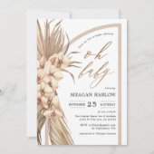 Boho Pampas Grass Oh Baby Dusche Einladung (Vorderseite)
