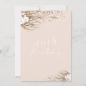 Boho Pampas Grass Orchards Rahmen Geburtstag Einladung (Rückseite)