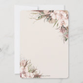 Boho Pampas Grass Orchid Floral Arch Baby Dusche Einladung (Rückseite)