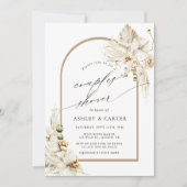 Boho Pampas Grass Orchid Floral Couples Dusche Einladung (Vorderseite)