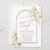 Boho Pampas Grass Orchid Floral Engagement Party Einladung (Vorderseite)