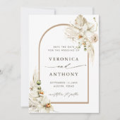 Boho Pampas Grass Orchid Floral Wedding Foto Save The Date (Vorderseite)
