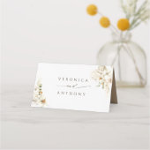 Boho Pampas Grass Orchid Floral Wedding Platzkarte (Rückseite)