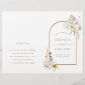 Boho Pampas Grass Orchid Floral Wedding Program (Vorderseite)