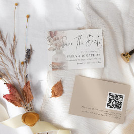 Boho Pampas Grass Overlay QR Code Hochzeit Save The Date