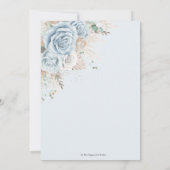 Boho Pampas Grass Pastel Blue Floral Brautparty Dankeskarte (Rückseite)