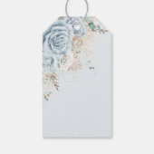 Boho Pampas Grass Pastel Blue Floral Brautparty Geschenkanhänger (Rückseite)