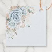 Boho Pampas Grass Pastel Blue Floral Brautparty Geschenkanhänger (Rückseite)