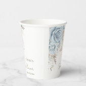 Boho Pampas Grass Pastel Blue Floral Brautparty Pappbecher (Rechts)