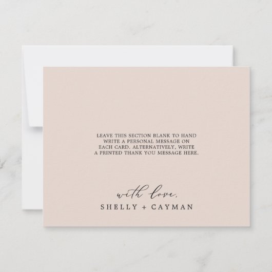 Boho Pampas Grass | Peach Dankeschön Karte (Rückseite)