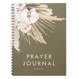Boho Pampas Grass Personalisiert Prayer Journal Notizblock