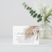 Boho Pampas Grass Pink Babydusche Buchanfrage Begleitkarte (Stehend Vorderseite)